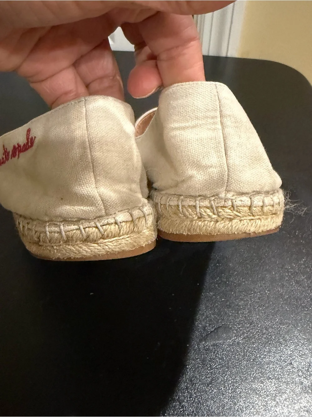 kate spade Cream Espadrille Slip-Ons with dragonfly Embroidery size 7.5